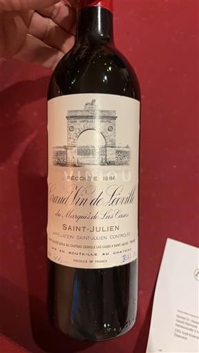 Bordo Сен-Жулијен Grand Cru Château Léoville Las Cases Grand Vin de Léoville du Marquis de Las Cases 1986