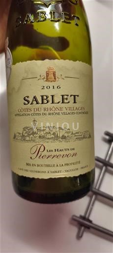 Valle del Rodano Non specificato Les Vignerons à Sablet Les Hauts de Pierravon 2016