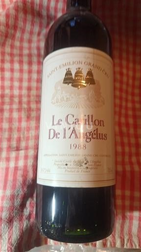 Bordeaux Saint-Émilion Grand Cru Grand Cru Angélus Le Carillon de l'Angélus 1988