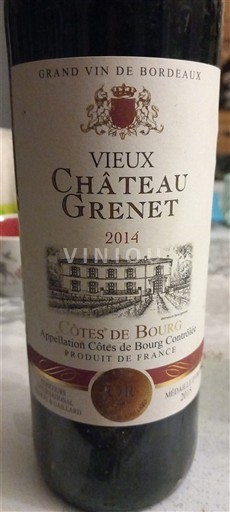 Bordeaux Côtes-de-bourg Château Vieux Château Grenet 2014