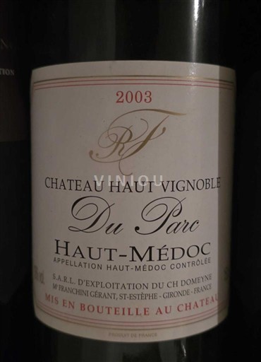 Bordeaux Haut-Médoc Château Haut Vignoble Du Parc 2003