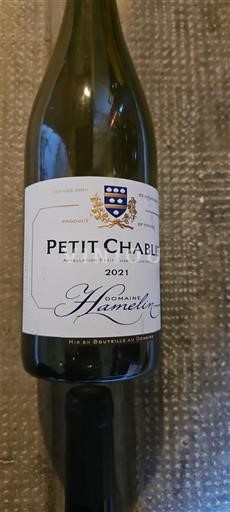 Vin Blanc sec Domaine Hamelin 2021 Frankrike Burgund Petit-chablis AOC