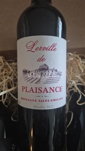 Bordeaux Montagne Saint-Émilion Plaisance Lerville de Plaisance 2022