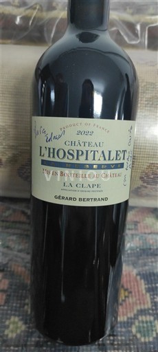 Languedoc La Clape Château L'Hospitalet Réserve 2022
