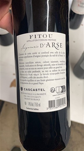 Languedoc Fitou Cascastel Seigneurie d'Arse 2021