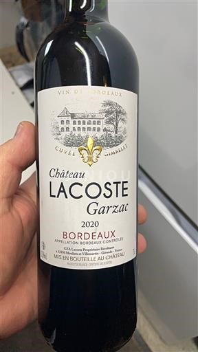 Bordeaux Château Lacoste Garzac Gimbaudet 2020