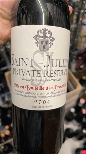 Bordeaux Saint-Julien Château Lagrange Private Reserve 2004