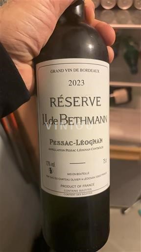 Bordeaux Pessac-Léognan Château Olivier Réserve J. de Bethmann 2023
