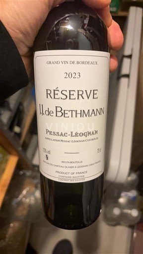 Bordeaux Pessac-Léognan J.J. de Bethmann Réserve 2023
