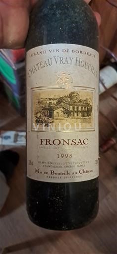 Vin Rouge sec Château Vray Houchat 1998 France Bordeaux Fronsac AOC