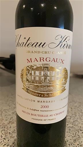 Bordeaux Margaux Grand Cru Château Kirwan 2000