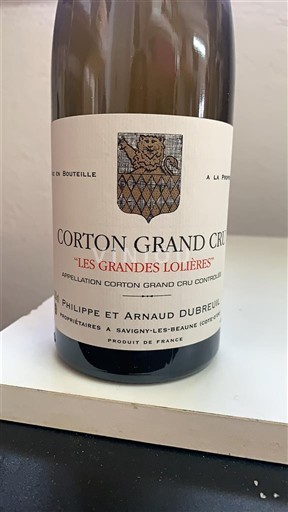 Bourgogne Corton Grand Cru Philippe et Arnaud Dubreuil Les Grandes Lolières 2020