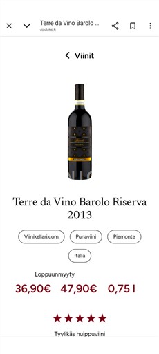 Piëmont Barolo Terre da Vino Barolo Riserva 2013