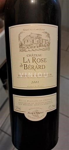 Bordeaux Bordeaux superiore Château La Rose de Bérard 2001