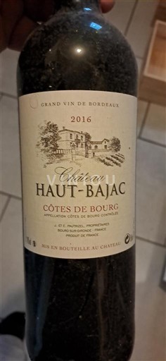 Bordeaux Côtes-de-bourg Château Haut-Bajac 2016