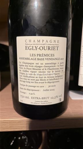 Šampanja Šampanjec Egly-Ouriet Les Prémices 2021