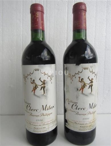 Bordeaux Pauillac Grand Cru Château Clerc Milon 1986