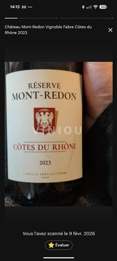 Verërat Rouge sec Réserve Mont-Redon Château Mont-Redon 2023 Francë Lugina e Ronës Bregdeti i Rodanit AOC
