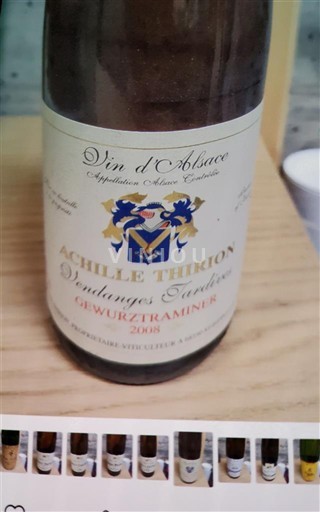 Elzas Gewurztraminer Vendanges Tardives Achille Thirion Vendanges Tardives Gewurztraminer 2008