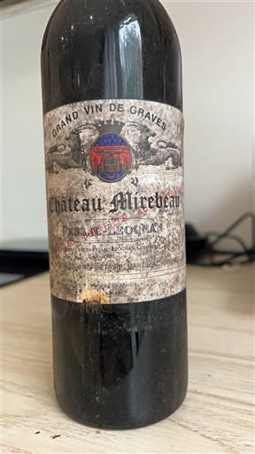 Bordo Pessac-Léonjan Château Mirebeau 1989