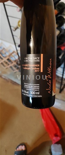 Alsacia Vendanges Tardives Domaine Wittmann Gewurztraminer Vendanges Tardives 2017