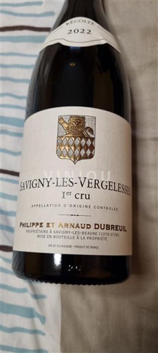 Bourgogne Savigny-lès-beaune Premier Cru Philippe et Arnaud Dubreuil Les Vergelesses 2022