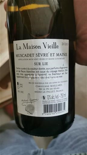 Loire Valley Muscadet Sèvre et Maine La Maison Vieille 2020
