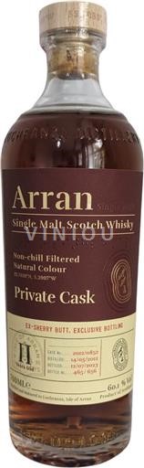 Viski Single Malt Whisky Arran Private Cask 11 Y Arran 11a Škotska Ni doloceno