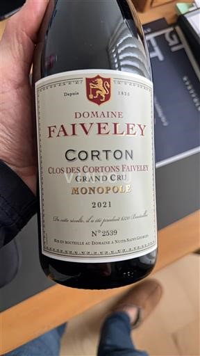 Burgundy Corton Grand Cru Domaine Faiveley Clos des Cortons Faiveley Monopole 2021