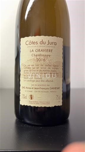 Jura Côtes-du-jura Anne et Jean-François Ganevat La Gravière 2016