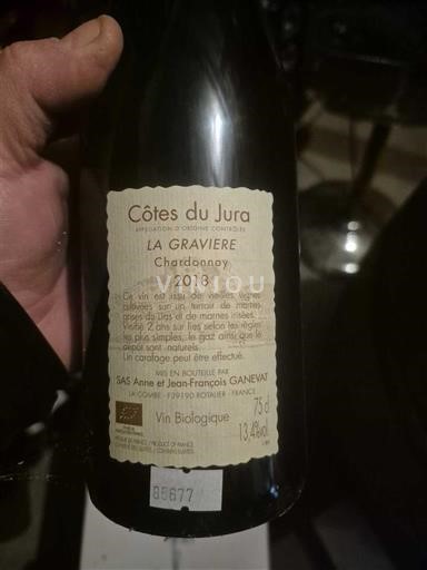 Vin Blanc sec La Gravière Anne et Jean-François Ganevat 2018 France Jura Côtes-du-jura AOC