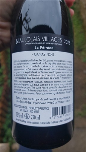 Beaujolais Beaujolais Villages Ms et Benoit Brondel & Fils Le Perréon 2023