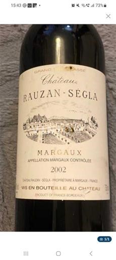 Bordeaux Margaux Grand Cru Château Rauzan-Ségla 2002