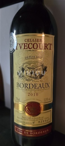 Bordeaux Cellier Yvecourt 2010