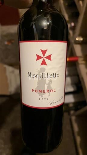 Bordeaux Pomerol Miss Juliette 2022