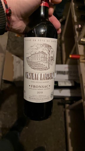 Vin Rouge sec Château Lambert 2019 France Bordeaux Fronsac AOC