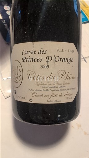 Rhône Valley Côtes du Rhône Christian Bonfils des Princes D'Orange 2009