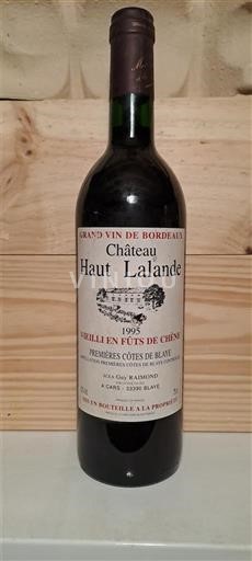 Bordeaux Côtes-de-blaye Château Haut Lalande 1995