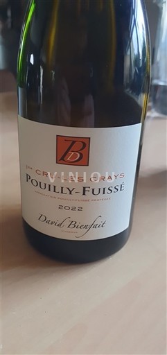 Bourgogne Pouilly-fuissé Premier Cru David Bienfait 1er Cru Les Crays 2022