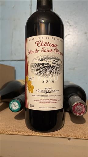 Bordeaux Blaye-Côtes-de-Bordeaux Château Pin de Saint-Pierre 2016