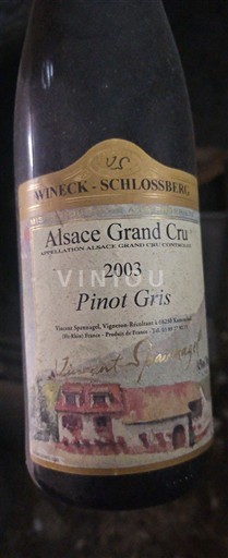 Alsace Alsace Grand Cru Grand Cru Vincent Spannagel Pinot Gris 2003