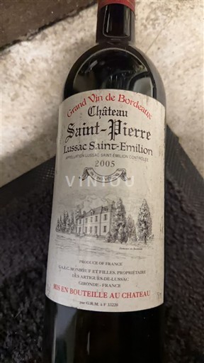 Bordeaux Lussac-saint-émilion Château Saint-Pierre 2005