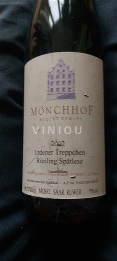 Moselle Mosel Mönchhof Erdener Treppchen Riesling Spätlese 2002
