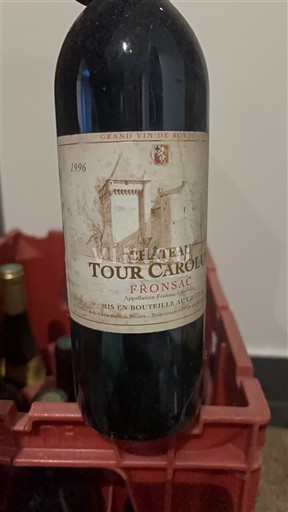 Vin Rouge sec Château Tour Carolus 1996 France Bordeaux Fronsac AOC