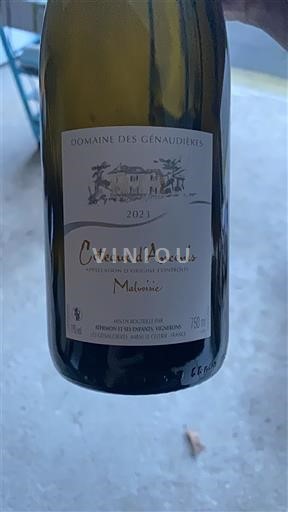 Valle della Loira Coteaux-d'Ancenis Domaine S Génaudières Malvoisie 2023