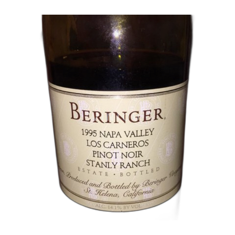 AVA californiennes Napa Valley Beringer Los carneros Stanley Ranch 1996