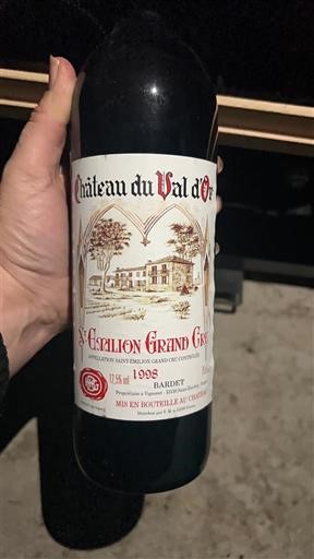 Burdeos Saint-Émilion Gran Cru Grand Cru Château Val d'Or 1998