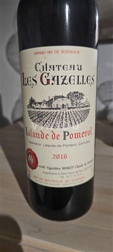 Bordeaux Lalande-de-Pomerol Château Les Gazelles 2016