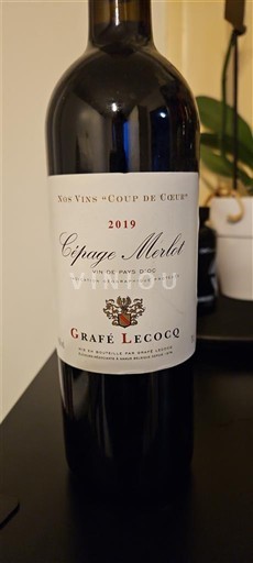 Languedoc a Roussillon Pays d'Oc Grafe Lecocq Cépage Merlot 2019