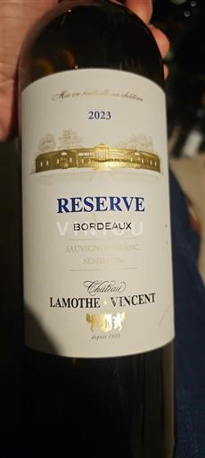 Burdeos Bordeaux Château Lamothe-Vincent Réserve 2023